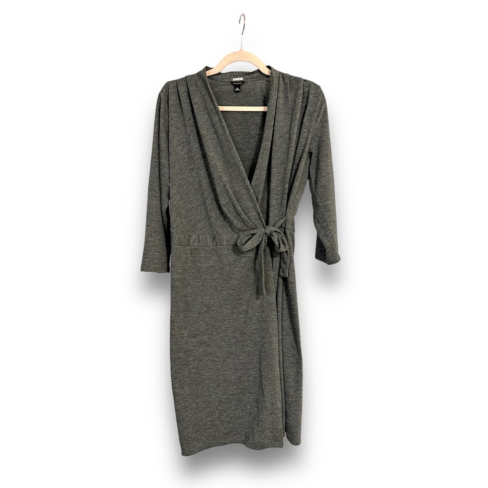Ann Taylor Casual Grey Wrap Dress Size L